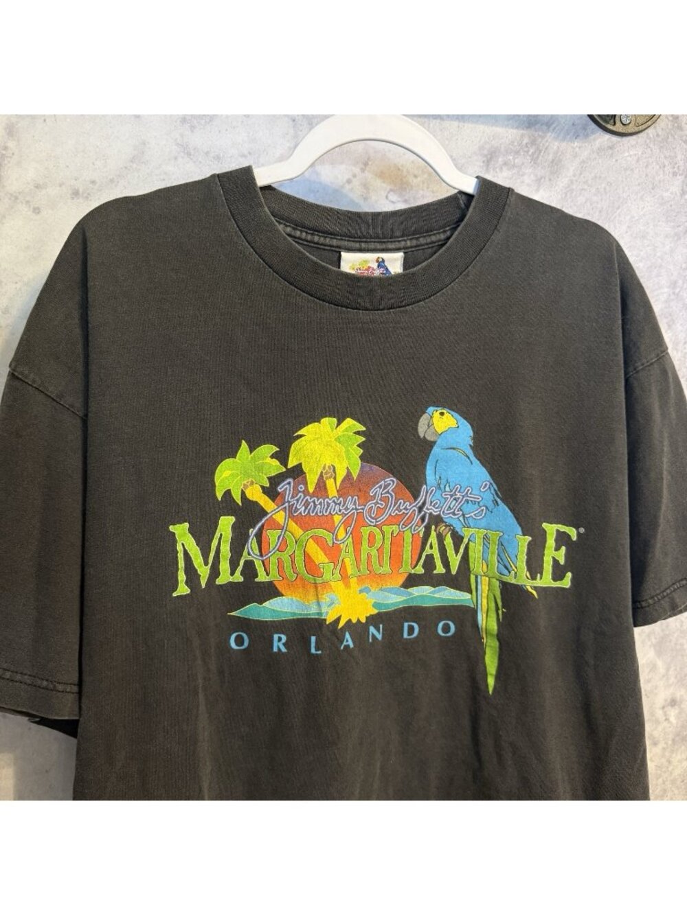 Vintage Jimmy Buffetts Margaritaville Orlando T Shirt Mens XL Black Short Sleeve